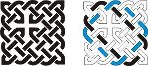 5 by 5 knot, with 4 breaks (b) 5 by 5 knot, with 4 breaks (b)