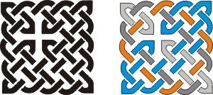 5 by 5 knot, with 4 breaks (d) 5 by 5 knot, with 4 breaks (d)