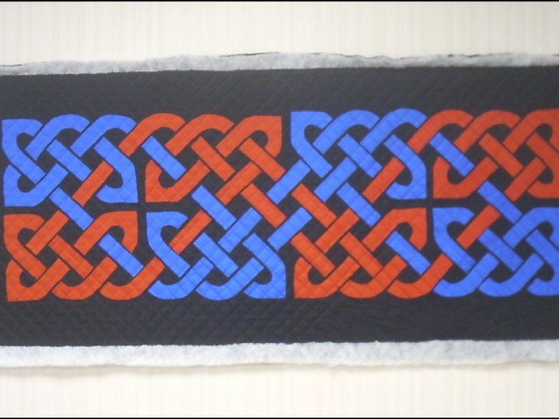 Red and blue Celtic Knot band.
