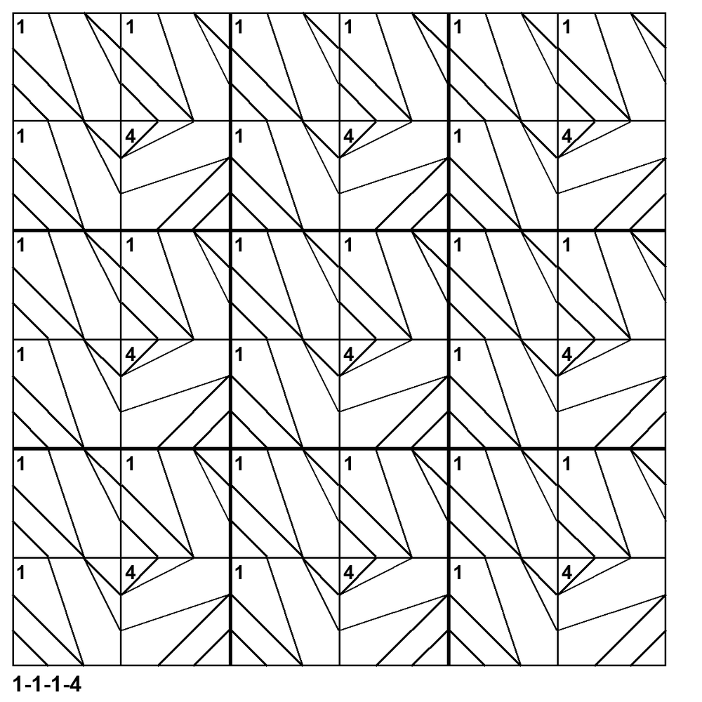 Tessellation pattern 1-1-1-4