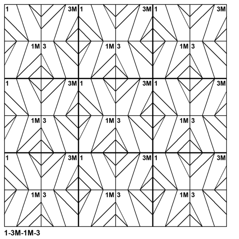 Tessellation pattern 1-3M-1M-3