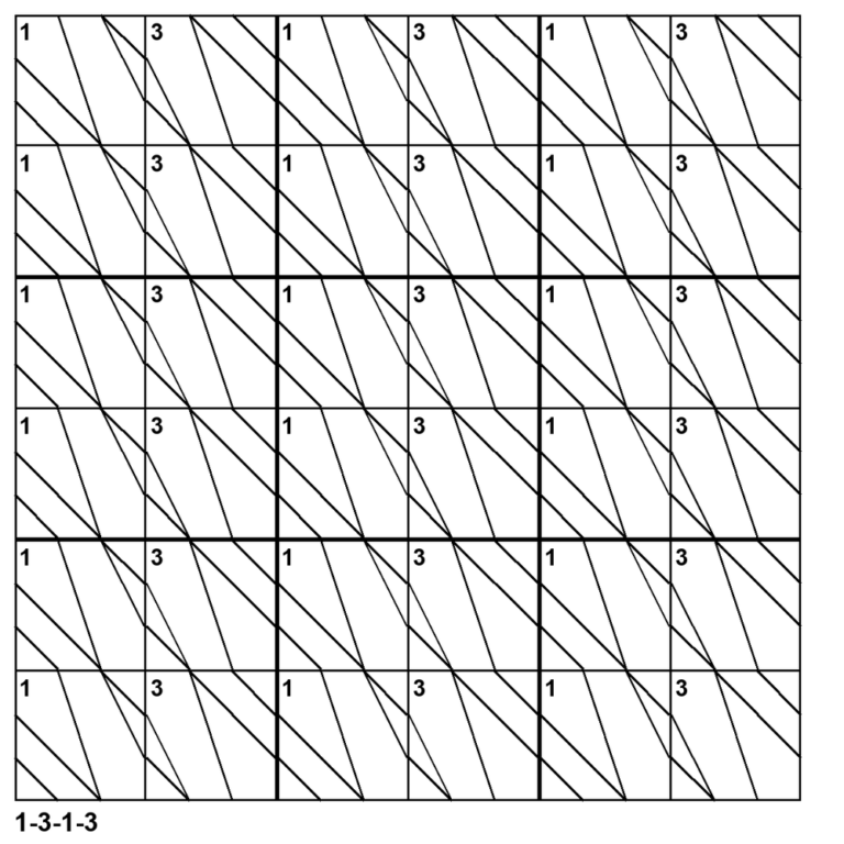 Tessellation pattern 1-3-1-3